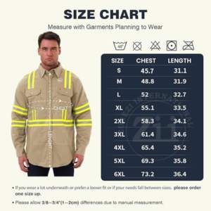 ZUNEZI ZI-7087 Respirador Transpirable de Alta Visibilidad con Certificación de Protección Contra Incendios, Manga Larga, Color Azul Marino/Caqui, 100% Algodón Twill - Product Image 6