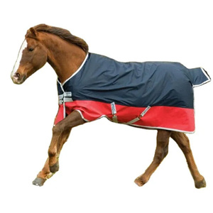 Horse Turnout <b>Rug</b> Luxury Waterproof Oxford Fabric 600D Burgundy with <b>Large</b> Tail Flap and 2 Leg Straps All Seasons Outdoor Use - Product Image 3