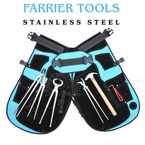 Kit de soin des sabots durable pour fermeurs, comprenant un outil de ramassage de sabots, un outil de forgeage pour fermeurs, un clincher, un marteau de forgeron, un extracteur de sabots et un tablier - Product Image 6