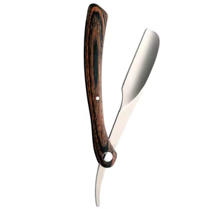 Rasoir droit professionnel pour hommes, manche en bois, motif araignée, nettoyage du visage, lame en acier inoxydable de qualité A+ - Product Image 1