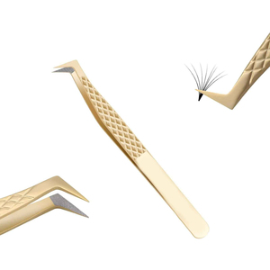 Pinces à cils professionnelles personnalisées avec poignées diamantées, pointe droite en fibre pour volume, type pointu, étiquette privée, embouts pour cils - Product Image 6
