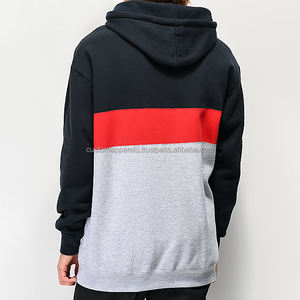 เสื้อมีฮู้ดลายหนาวแบบสวมหัวสีน้ำเงินเข้มสำหรับผู้ชายปักลาย100% ผ้าฝ้ายขนแกะย้อมสีธรรมดาแบบดิจิตอล - Product Image 2