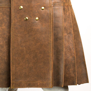 Ropa Utilitaria Moderna Personalizada para Hombre, Kilt Escocés de Cuero Marrón a la Moda - Product Image 5