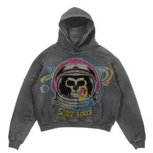 Sudadera con capucha para hombre OEM de algodón grueso con estampado y lavado ácido, estilo oversize con hombros caídos, lisa y gruesa - Product Image 2