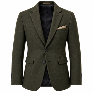 Blazer en Laine Personnalisé pour Homme, Veste de Costume Slim en Tweed, Manteau de Sport Simple Boutonnage, Blazer d'Hiver, Veste en Laine Sur Mesure pour Homme - Product Image 2