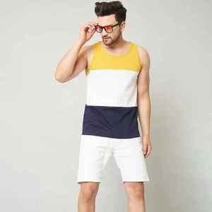 Débardeur côtelé personnalisé pour homme, col rond, uni, basique, en coton, décontracté, pour l'été - Product Image 3