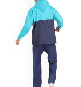 New RTS Custom Logo Men's Nylon <b>Wind</b> <b>Breaker</b> Contrast Panel With Pant Set For Summer Breathable Set Highstreet Zipper Jacket - Product Image 2