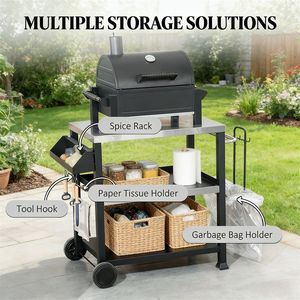 Mesa de Barbacoa para Exteriores y Carrito de Almacenamiento - Product Image 3