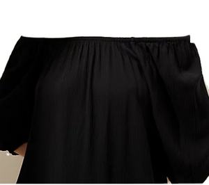 เดรสมิดิเปิดไหล่สีดำสำหรับผู้หญิงชุดปาร์ตี้ตอนเย็นมีสไตล์ - Product Image 4