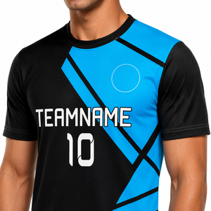 Conjuntos de Números de Equipo Impresos por Transferencia de Calor, 100% Poliéster Transpirable, Personalizados, con Uniforme de Fútbol de Manga Corta para Hombre - Product Image 5