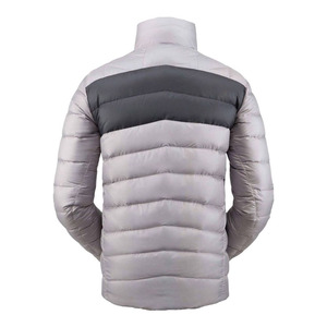Men's Black <b>Down</b> Puffer Jacket Stand Collar Zipper Closure Windproof Casual Winter Wear Slim Fit - Product Image 4