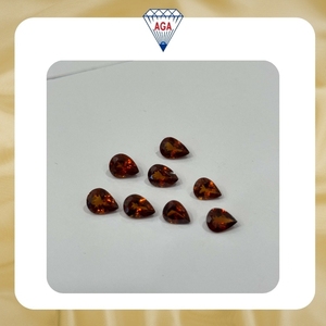Granat Hessonite Naturel Calibré 3mm Forme Poire Qualité Premium Traité Thermiquement Cristal Rouge Rose Certifié IGI Bijoux - Product Image 6