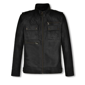 Wholesale Leather Zipper Jacket For Men OEM Customized a New Stand-up Collar Jacket for Men's In Wholesale Price - Product Image 1