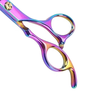 Rainbow Hair Scissors Professional Thinning <b>Shears</b> Stainless Steel Right Handed Salon Cutting Tools with Black Case - Product Image 3