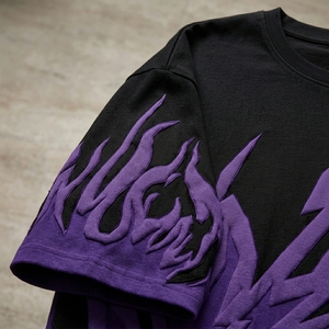 T-shirt ample et oversize pour homme, imprimé en relief, 100 % coton tricoté épais 240 g, streetwear, motif graphique avant, décontracté - Product Image 3