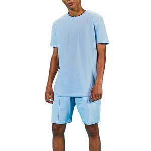 Personalizado Hombres Pantalones Cortos camiseta Conjunto Streetwear Puntada de Algodón de Gran Tamaño Unisex En Blanco Hombres Conjuntos de Verano - Product Image 1