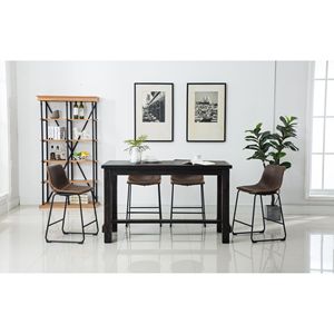 ชุดโต๊ะรับประทานอาหารไม้โบราณ Bronco พร้อมโต๊ะสูงแบบเคาน์เตอร์และเก้าอี้สีน้ำตาลสี่ตัว - Product Image 3