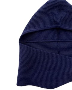 MONECO Denim Blue Knitted Hooded Scarf <b>Women</b> 2 in 1 Long Warm Winter 100% Cashmere Hijab <b>Head</b> <b>Wrap</b> Eco-Friendly Lightweight - Product Image 6