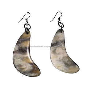 Pendientes Clásicos de Cuerno de Búfalo Natural de Alta Calidad para Mujer, Joyería Certificada IGI para Fiestas y Uso Diario - Product Image 3