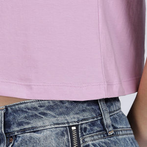 Camisetas Cortas de Diseño Moderno para Mujer, Corte Regular, Color Sólido, Ecológicas, 100% Algodón, Transpirables, Antiarrugas, de Secado Rápido, Estilo Casual - Product Image 5