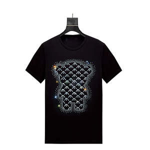 Camiseta Personalizada con Logotipo de Diamantes de Imitación para Hombre, 170g, Poliéster, Cuello Redondo, Manga Corta, Estilo Hip Hop, Streetwear, Tejido de Punto, Secado Rápido - Product Image 2