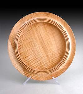 Assiette de service en bois, motif feuille Conner, artisanat martelé, forme ronde, vaisselle de table - Product Image 3