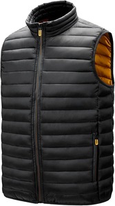 <b>Men's</b> <b>Black</b> Quilted Puffer <b>Vest</b> Sleeveless Zip Front Windproof Casual Outerwear Stand Collar Winter Wear - Product Image 2