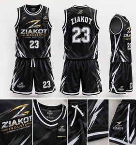Venta al Por Mayor Directa de ZIAKOT INDUSTRY, Jersey de Baloncesto Retro Auténtico Personalizado en Negro y Blanco - Product Image 3