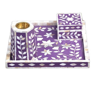 Conjunto de regalo de quemador de incienso de anís estrellado de sándalo perla eterna incrustaciones de perlas madre lujoso carbón Bakhoor ecológico religioso - Product Image 4