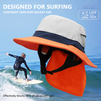 Chapeau de pêcheur à séchage rapide avec protection du cou UPF50+, chapeau de surf pour sports nautiques avec rabat pour le cou
