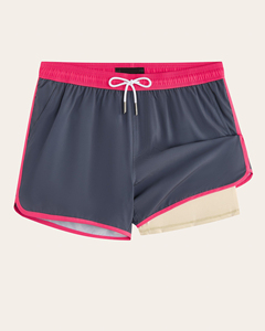 2 in 1 Men's Custom Athletic Double Layer <b>Running</b> Sports <b>Shorts</b> <b>With</b> Compression Inner <b>Liner</b> Elastic Drawstring Waist And Pocket - Product Image 5