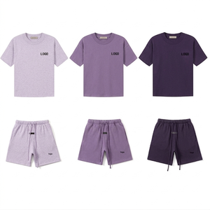 Ensemble de t-shirts d'été pour hommes, ensemble de vêtements de sport pour hommes en 2 pièces, tenue de sport personnalisée avec impression de marque, ensemble de shorts à manches courtes en 2 pièces - Product Image 2