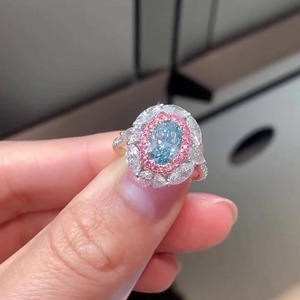 Anillo de Oro Amarillo de 14K con Doble Halo y Diamante Marquise Rosa, Corte Ovalado, Amarillo Fantasía, 1.50ct, Cultivado en Laboratorio, Certificado IGI, VS+ - Product Image 4