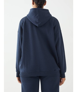 ชุดวอร์มผู้หญิงแบบหนาปานกลาง แฟชั่นสตรีท กางเกงขายาวไซส์ XL เสื้อฮู้ดแขนยาวทรงหลวม ผ้าฟลีซคอตตอน ชุดเซ็ต 2 ชิ้น - Product Image 6