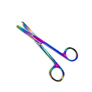 <b>Suture</b> Stitch Scissors Manual Multicolor Rainbow Titanium Coating Premium Quality CE Certified Surgical Instrument Delicate Hook - Product Image 3