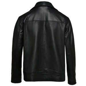 Veste en cuir pour homme, couleur unie, décontractée, streetwear, nouvelle mode, confortable, pour usage extérieur - Product Image 3