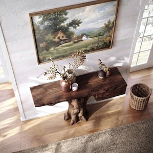 Solid wood console <b>table</b> entry way <b>table</b> Handcrafted furniture rustic <b>narrow</b> entryway <b>table</b> unique home decor - Product Image 2