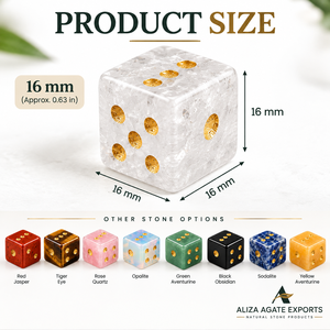 Offre Spéciale – Dés en cristal naturel opalite, aventurine, obsidienne de 16 mm, sculptés à la main, polis, pour jeux de société et RPG, cadeaux - Product Image 4