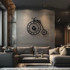 Earliest Century Style Bicycle Shape Wall <b>Clock</b> For Living Room Time Management Helps Maintain Daily Routine And Schedule - Product Image 4