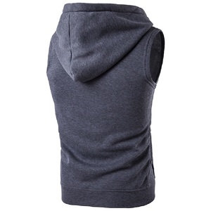 Hoodie sans manches durable pour homme, vêtement de sport pour la gym, en coton mélangé doux, pour l'entraînement et un usage décontracté - Product Image 2