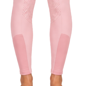 Legging d'équitation rose clair pour femme, taille haute, compression, avec grip en silicone et assise intégrale, pour l'équitation et le sport - Product Image 5