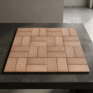 กระเบื้องที่จอดรถพอร์ซเลนดิจิตอลขนาด40x40ซม. การตกแต่งภายในพื้นไม้ดูใช้กลางแจ้ง400x400มม. กระเบื้องเซรามิก - Product Image 3