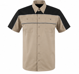 Chemise décontractée à manches courtes pour homme, col rabattu, color-block, pour l'été - Product Image 1