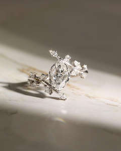 IGI/GIA Lab cultivé Vintage 14k or blanc mariage/bague de fiançailles unisexe Marquise coupe diamant parfait anniversaire bagues fines - Product Image 2