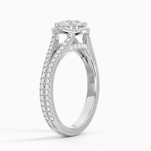 Anillo BOJ 089 con Corte Redondo, Plata 925, Halo de Diamantes, Anillo Solitario con Piedra de 2ct, Color D, VVS1, Moissanita, Certificado GRA, Precio Bajo - Product Image 2