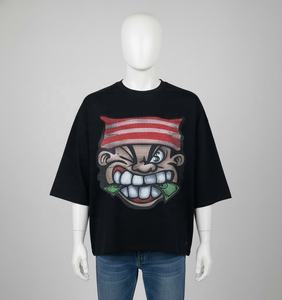 T-shirt pour homme à imprimé graphique surdimensionné, coton lourd, col rond, streetwear décontracté, logo personnalisé OEM ODM - Product Image 1