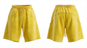 Shorts de sport en toile 100 % coton respirant et à séchage rapide, écologiques, avec logo personnalisé Pro Felt et panneau avant - Product Image 5