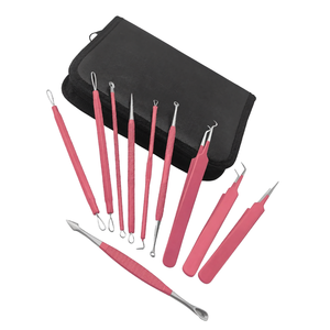 Kit de 10 Herramientas para Eliminar Puntos Negros y Espinillas, Extractor de Acné de Acero Inoxidable Rosa, Herramientas de Belleza para el Cuidado de la Piel - Product Image 2