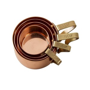 Taza Medidora de Cobre de la Más Alta Calidad con Asas de Latón, Diferentes Tamaños, Utensilios de Cocina, Taza Medidora Más Vendida - Product Image 1