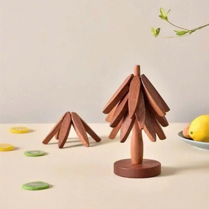 Salvamanteles de Madera Moderno, Ecológico y Hecho a Mano, con Forma de Flor, Resistente al Calor, para Ollas y Sartenes Calientes, Protector de Mesa para Cocina y Comedor - Product Image 3